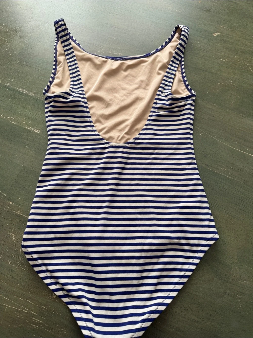 Crewcuts Navy & White Striped One-Piece Swimsuit with Gold Star
